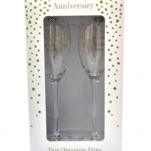 Anniversary Twin Champagne Flutes, Ireland