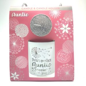 Auntie Candle & Candle Holder, Gift, Ireland