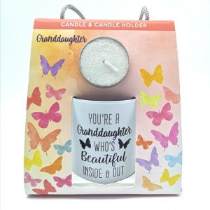 Granddaughter Sentimental Candle & Candle Holder, Gift, Ireland