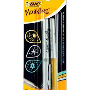 Bic-Card-2-Marking-Color-Permanent-Marker-Gold-Silver-Ireland
