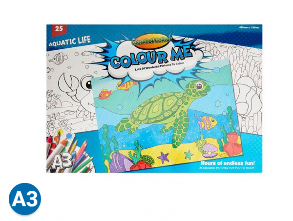 Woc-A3-25-Sheet-Colouring-Book-Aquatic-Life-Ireland