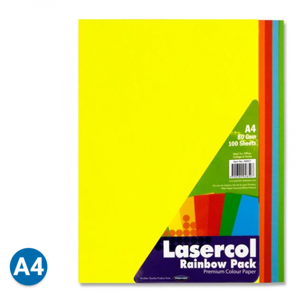 Lasercol-A4-80gsm-Colour-Paper-100-Sheets-Rainbow-Ireland.
