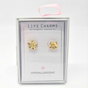 Gold-coloured-Silver-Flower-stud-earrings-Jewellery-Gifts-Ireland