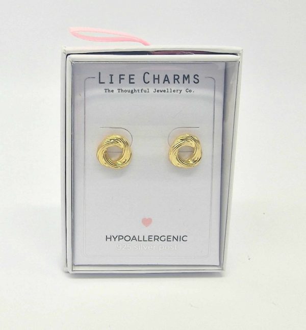 Gold-coloured-Silver-Knot-stud-earrings-Jewellery-Gifts-Ireland